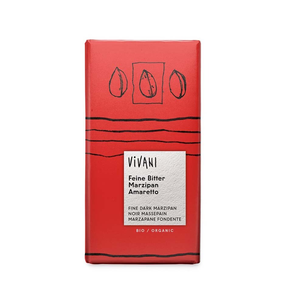 Vivani Mörk Choklad Marsipan & Amarettolikör 100g Vivani