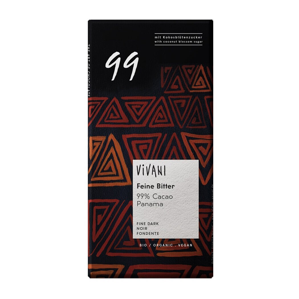 Vivani Mörk Vegansk Choklad 99% 80g
