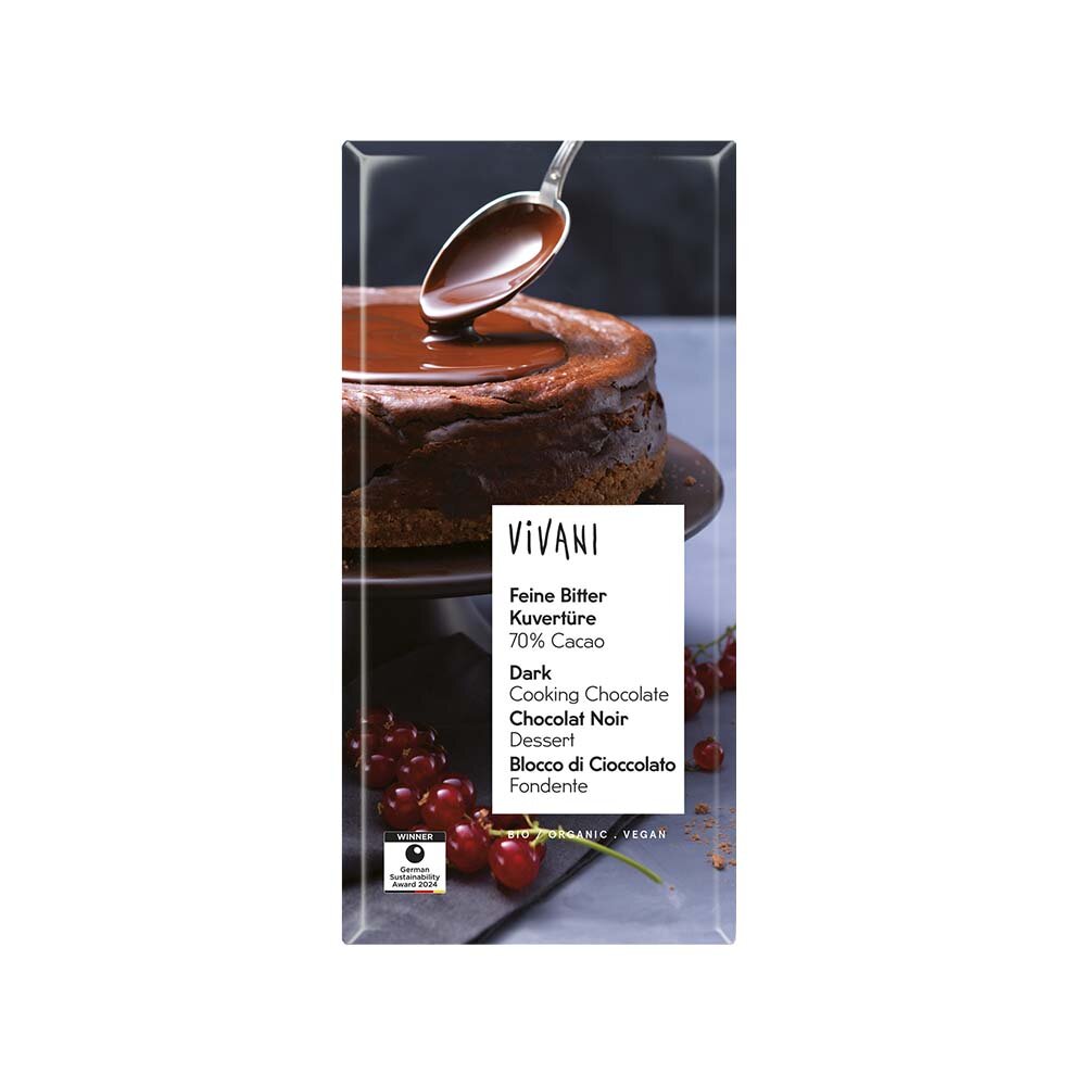 Vivani Mörk Vegansk Bakchoklad 150g