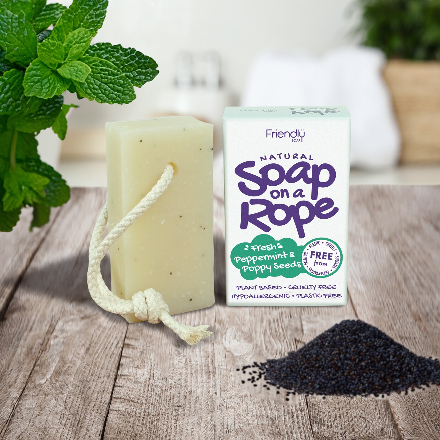 Friendly Soap Reptvål Peppermint & Poppy Seeds 125g