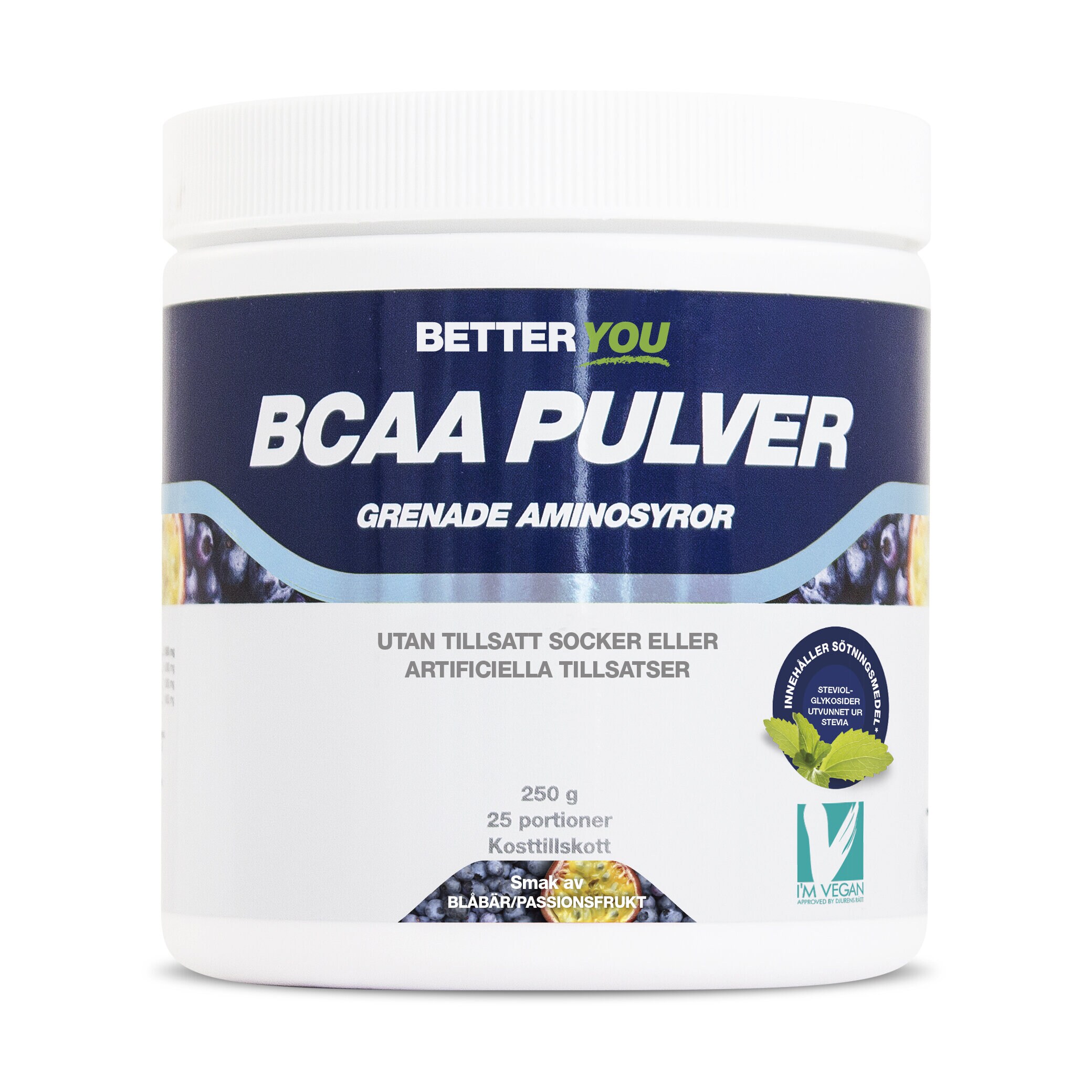 Better You Naturligt BCAA Pulver 250g Passion/Blåbär