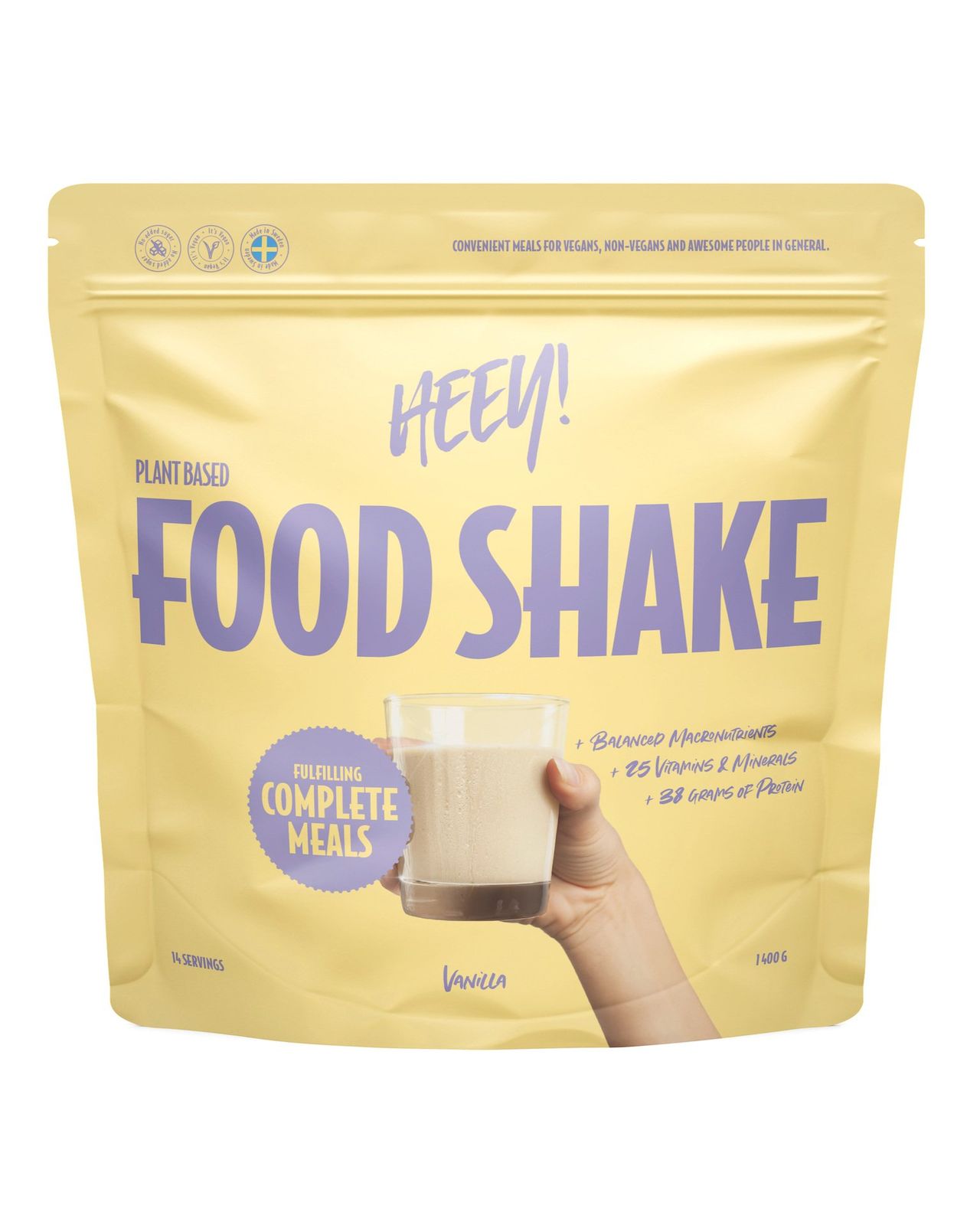 Heey! Vegansk Food Shake Måltidsersättning Vanilj 1400 g