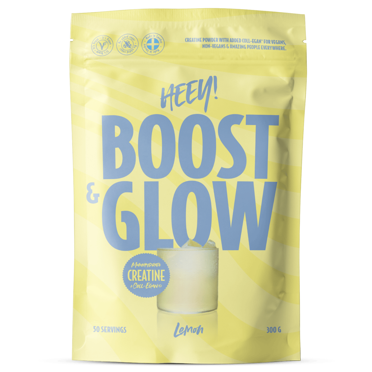 Heey! Boost & Glow Creatine + Collagen 300g Citron