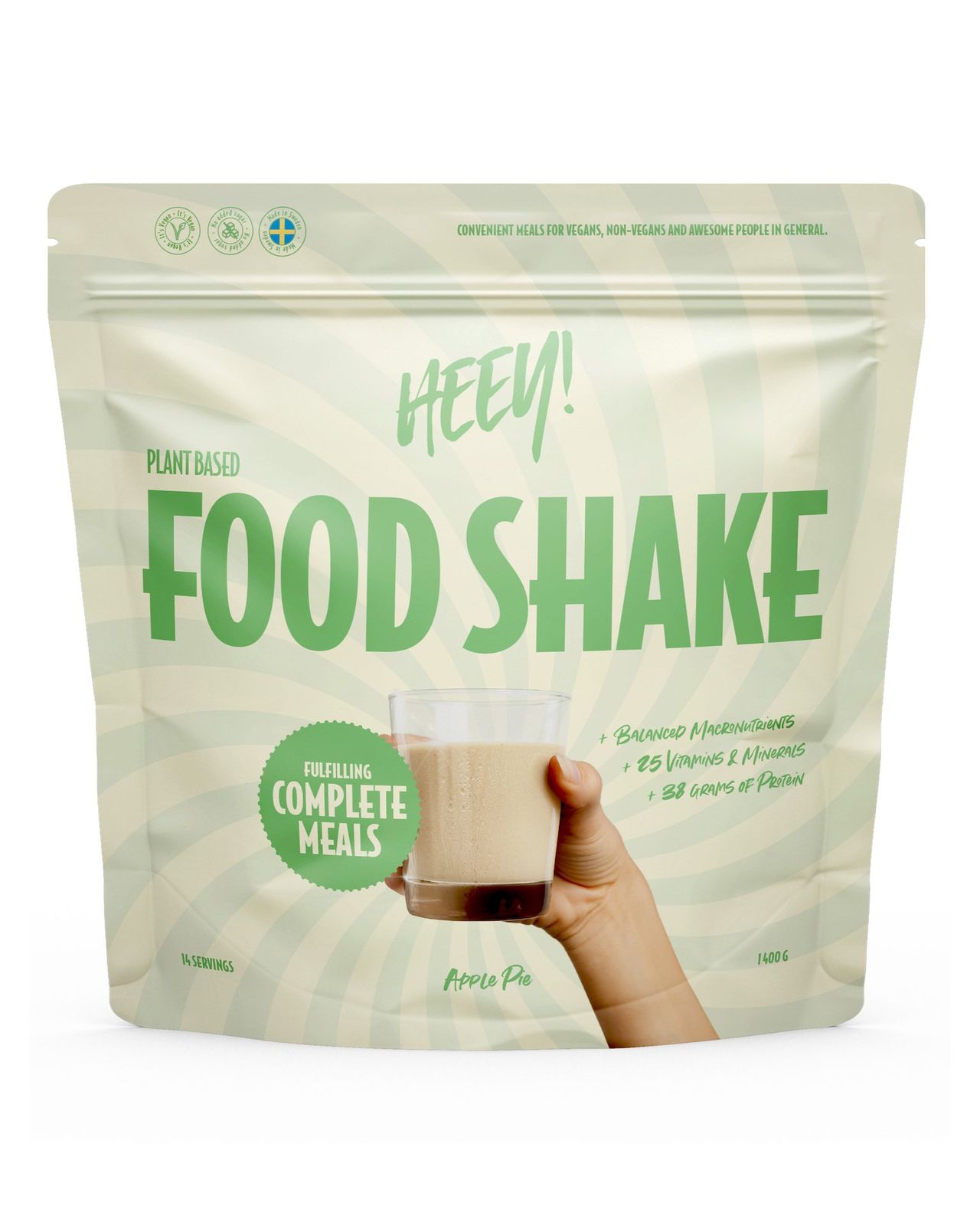 Heey! Vegansk Food Shake Måltidsersättning Äppelpaj 1400 g