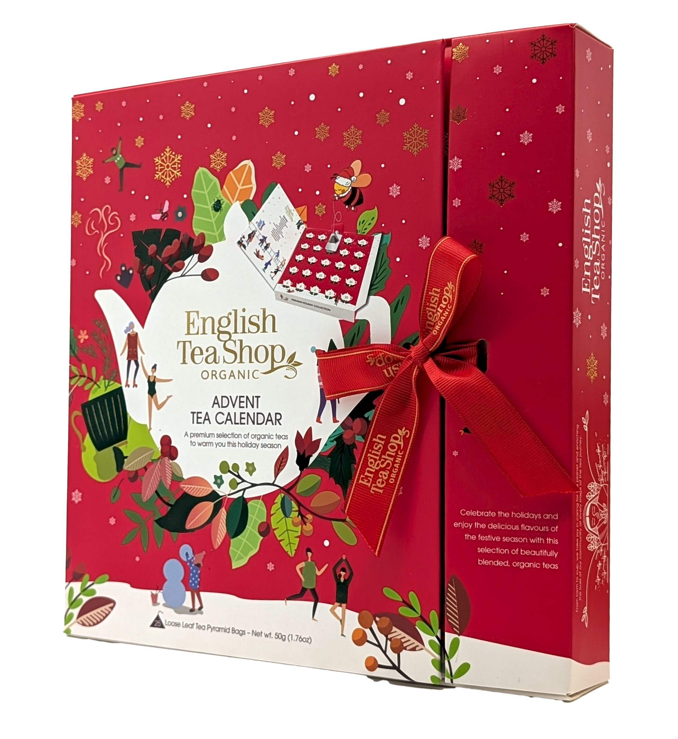 English Tea Shop Adventskalender Bok Santa Red 25 luckor EKO 50g