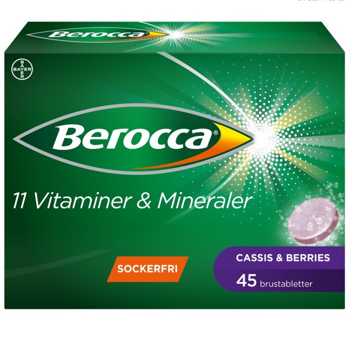 Berocca Energy Cassis & Berries 45 brustabletter