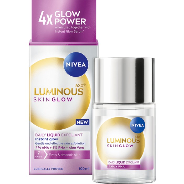 Nivea Exfoliator Luminous630 Skin Glow Daily Liquid 100 ml
