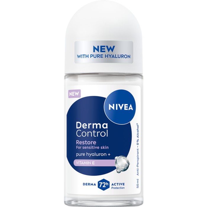 Nivea Antiperspirant Deo Derma Control Restore Sensitive Roll On 50 ml