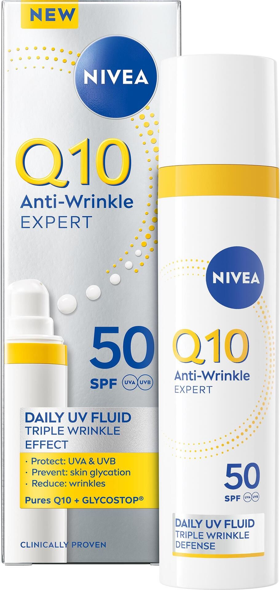 Nivea Dagkräm Q10 Anti-Wrinkle Expert Daily UV Fluid SPF50, 40 ml