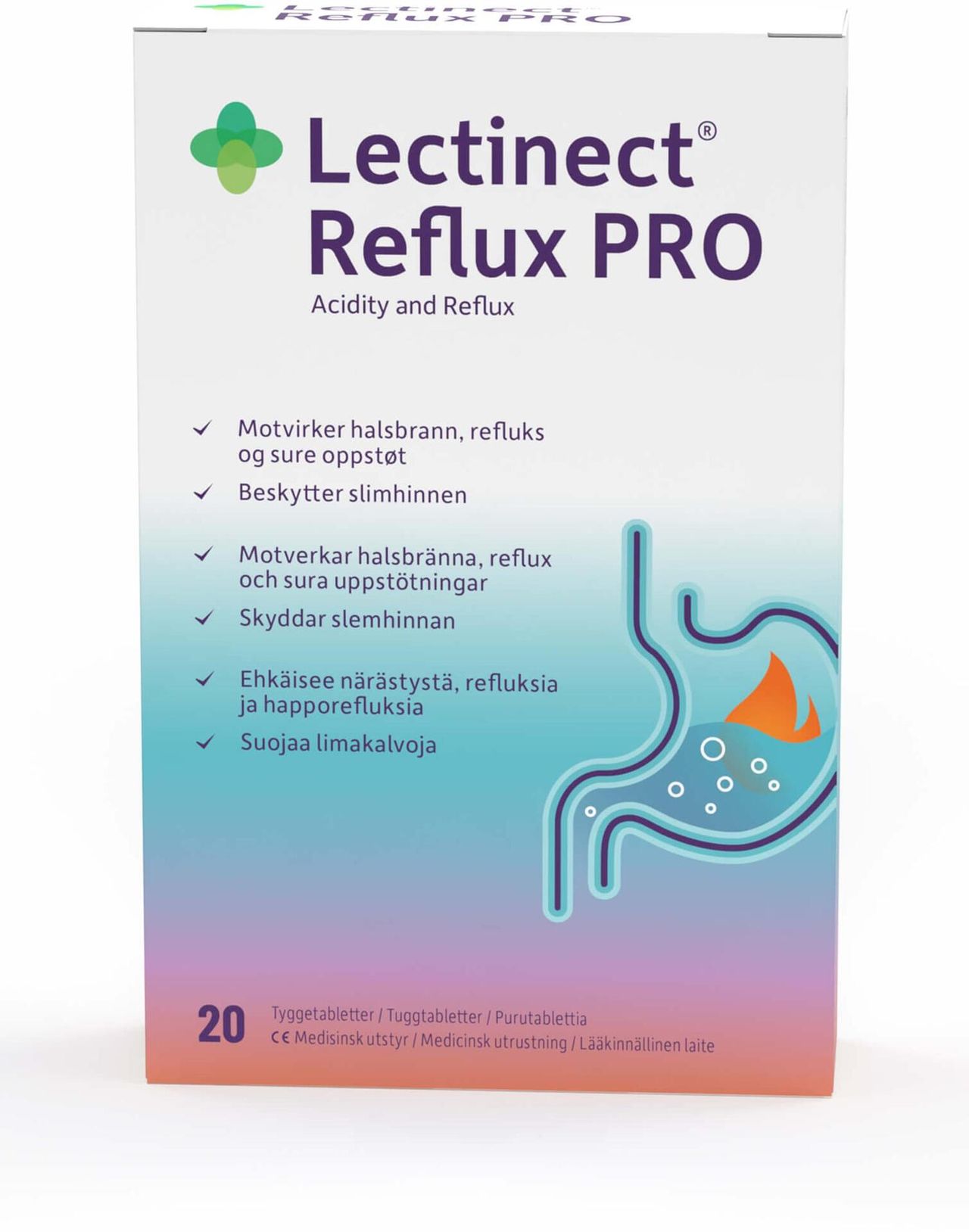 Lectinect Reflux PRO 20 tabletter