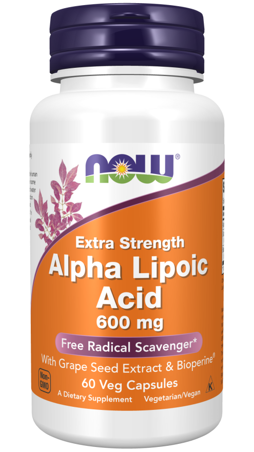 NOW Alpha Lipoic Acid, Extra Strength 600 mg 60 vegcaps