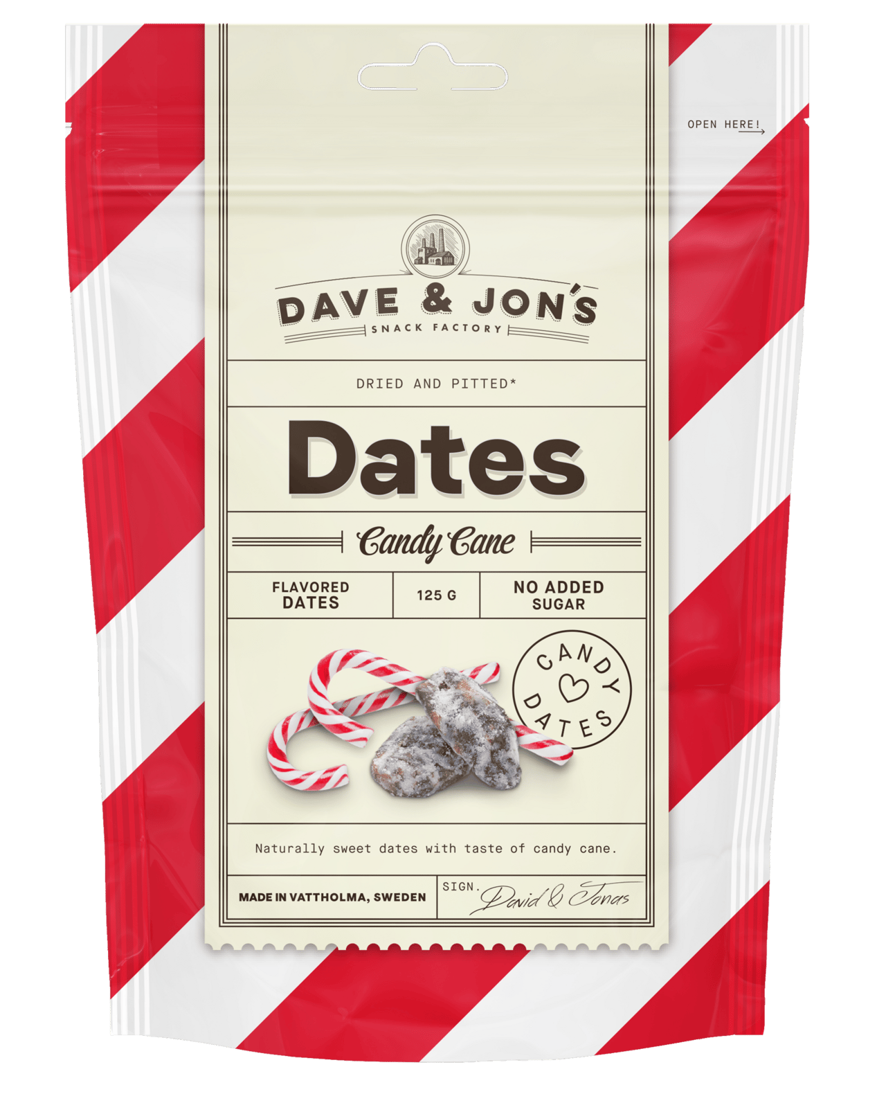 Dave & Jon's Dadlar Polkagris 125 g