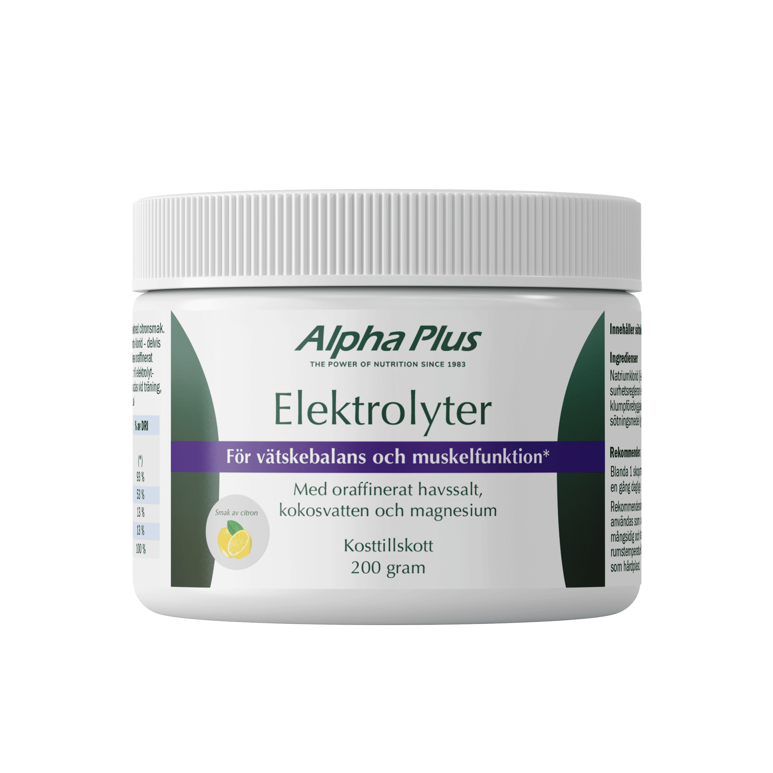 Alpha Plus Elektrolyter 200 g citronsmak