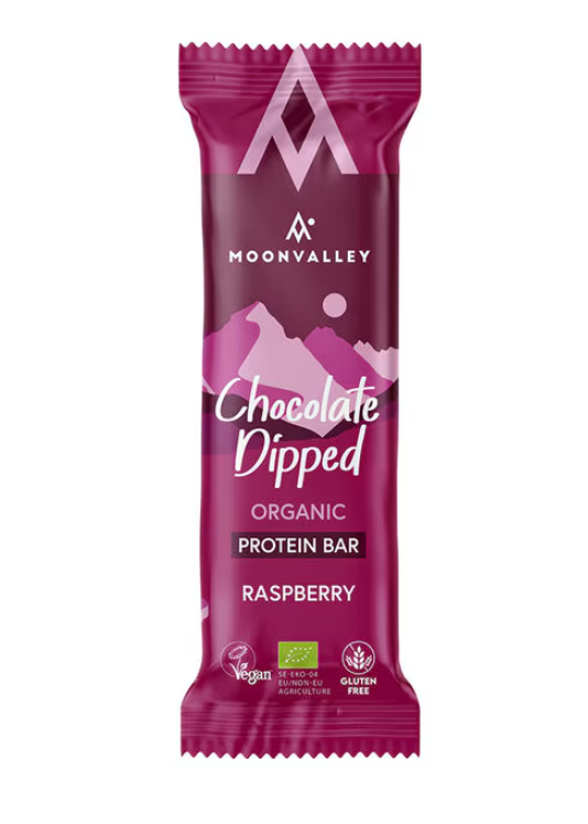 Moonvalley Protein Bar Chocolate-Dipped Raspberry 50g