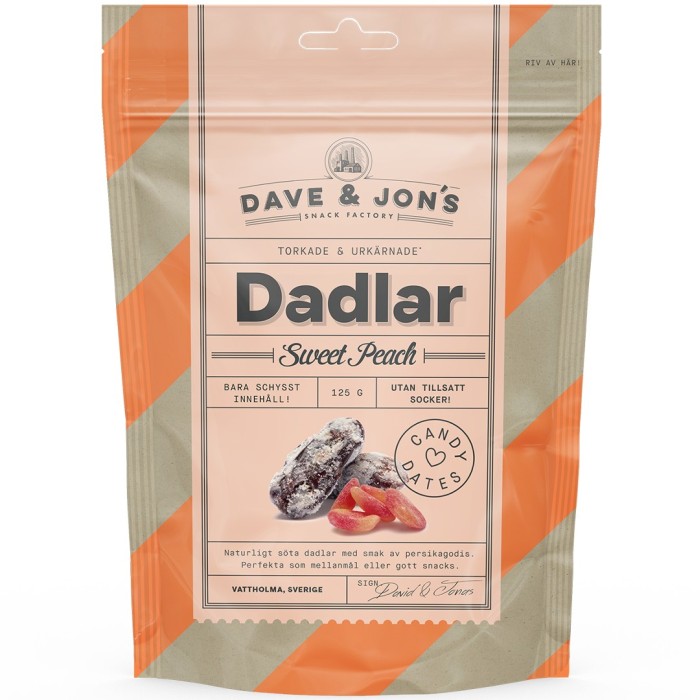 Dave & Jon's Dadlar Sweet Peach 125 g