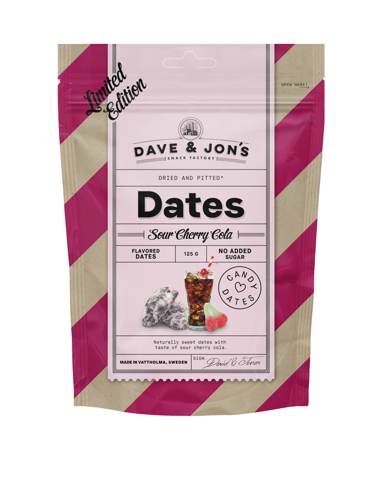 Dave & Jon's Dadlar Sour Cherry Cola 125 g