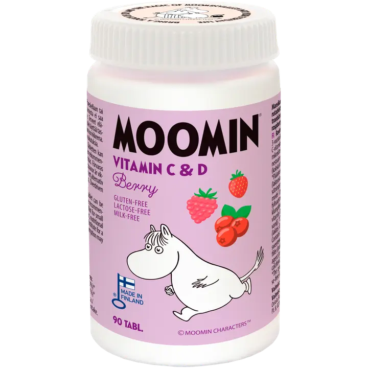 Mumin Vitamin C & D Bär Tuggtabletter 90 tabletter