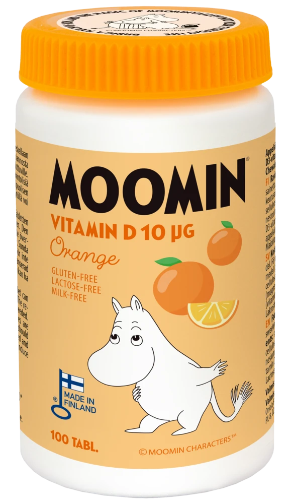 Mumin D-vitamin apelsin 10µg 100 tabletter