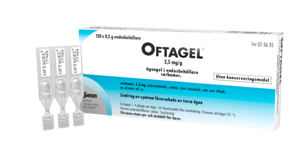 Oftagel , ögongel i endosbehållare 2,5 mg/g 120 st