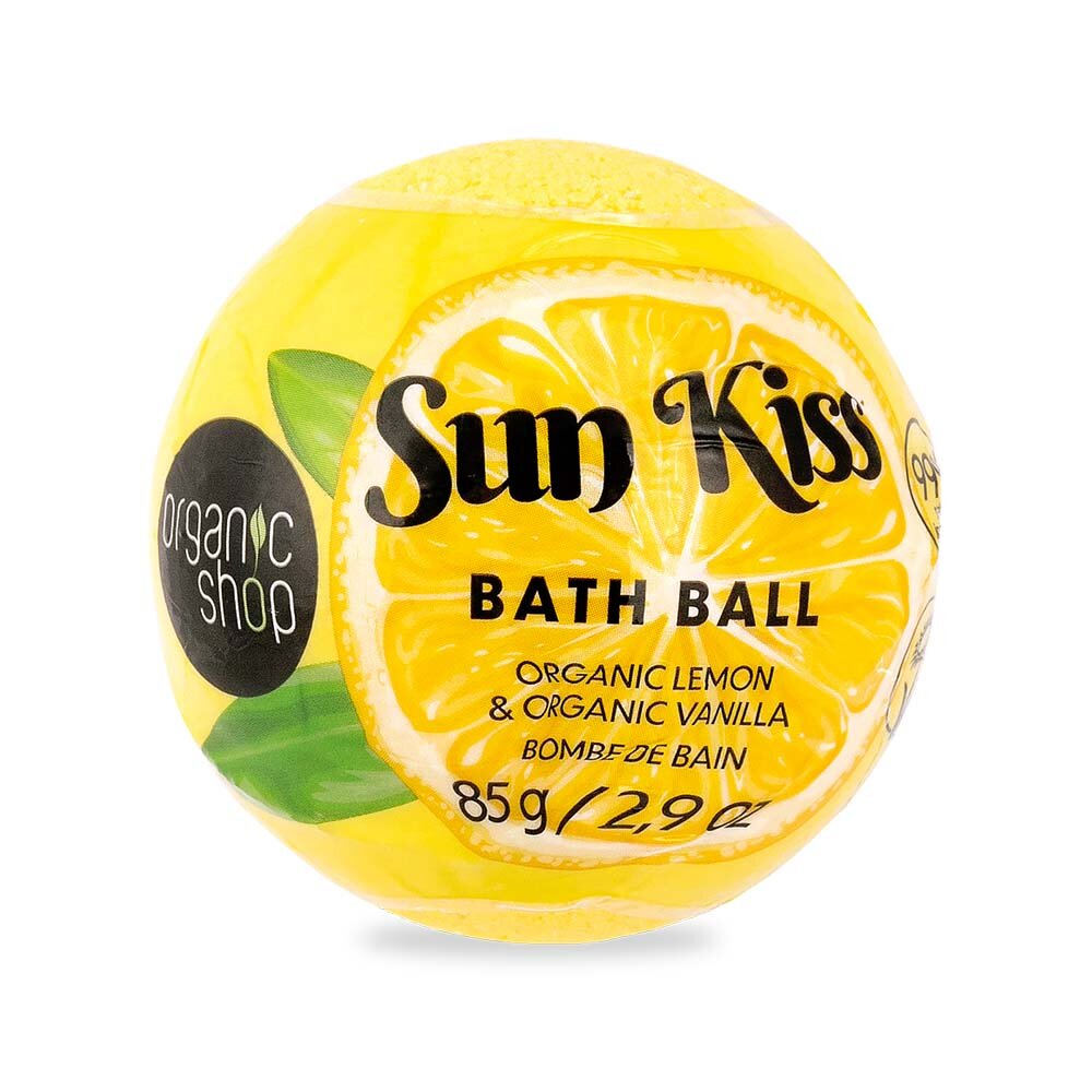 Organic Shop Sun Kiss Organic Lemon & Organic Vanilla bath ball 85g