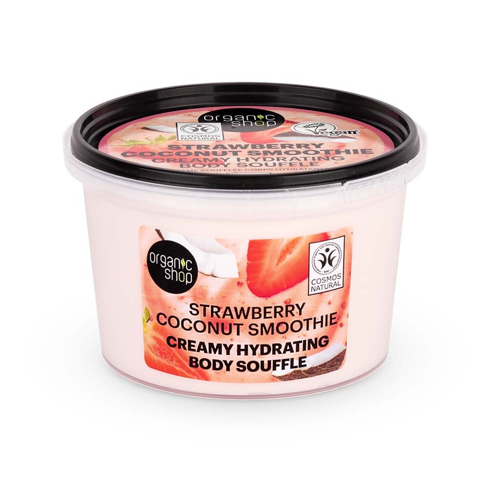Organic Shop Strawberry Coconut Smoothie Creamy Hydrating Body Souffle 250ml