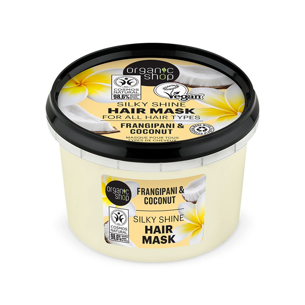 Organic Shop Silky Shine Mask For All Hair Types Frangipani and Coconut 250ml