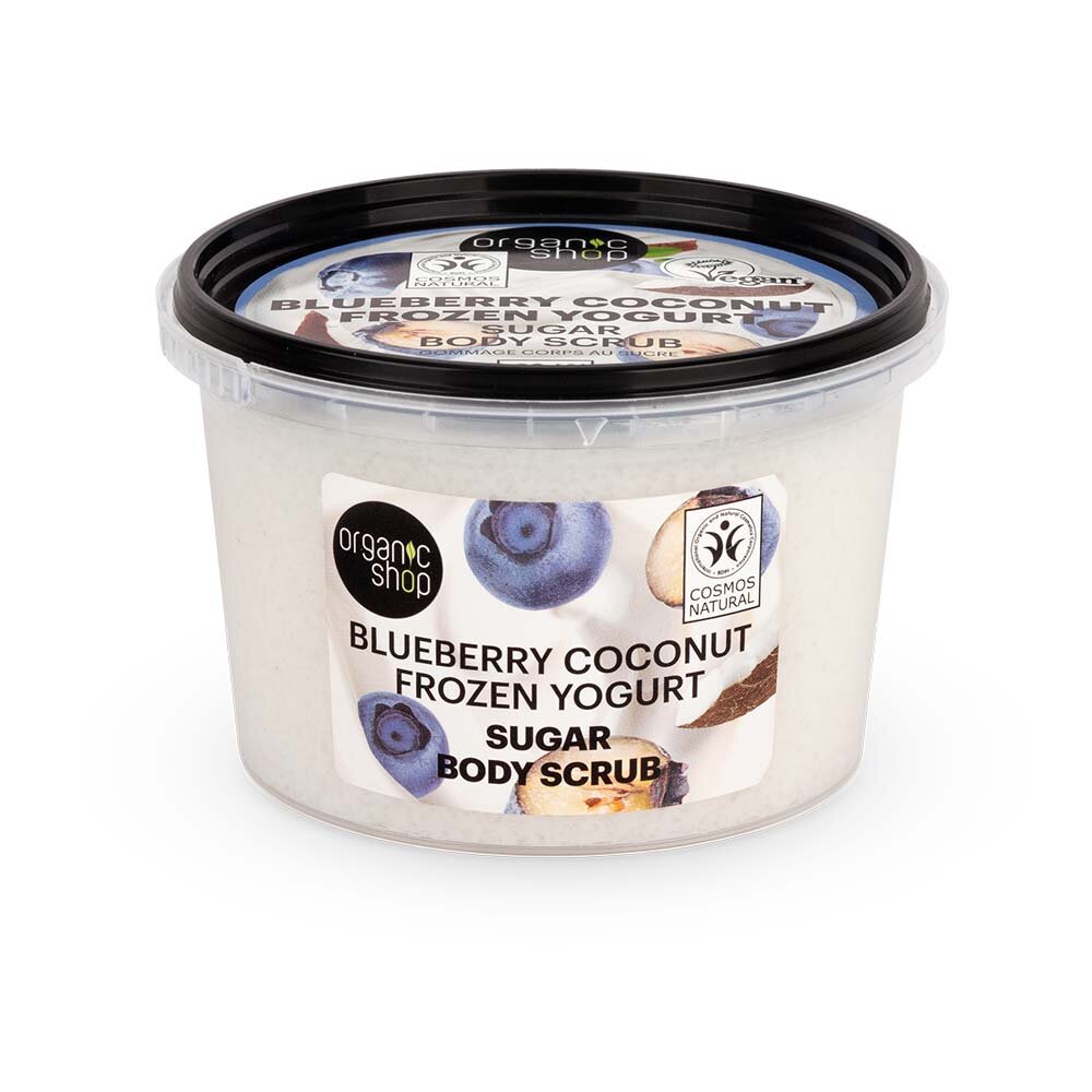 Organic Shop Blueberry Coconut Frozen Yogurt Sugar Body Scrub 250ml