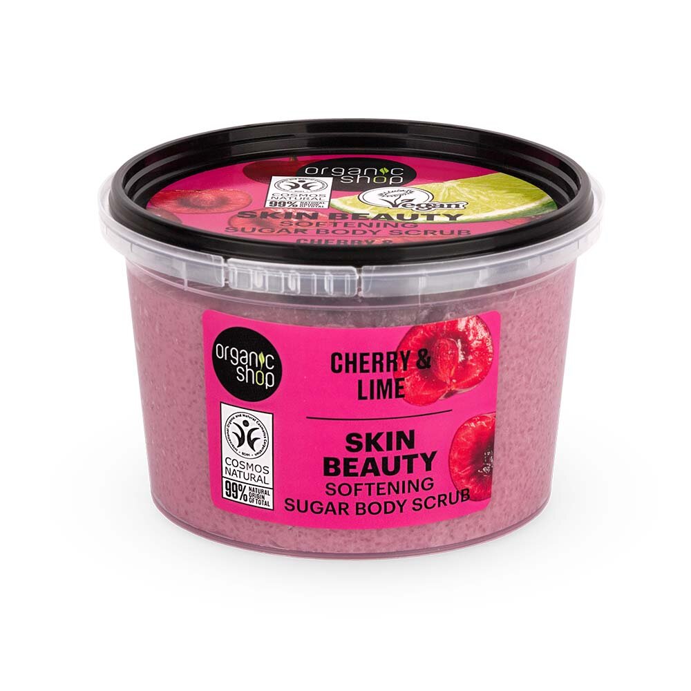Organic Shop Skin Beauty softening sugar body scrub Cherry & Lime 250ml