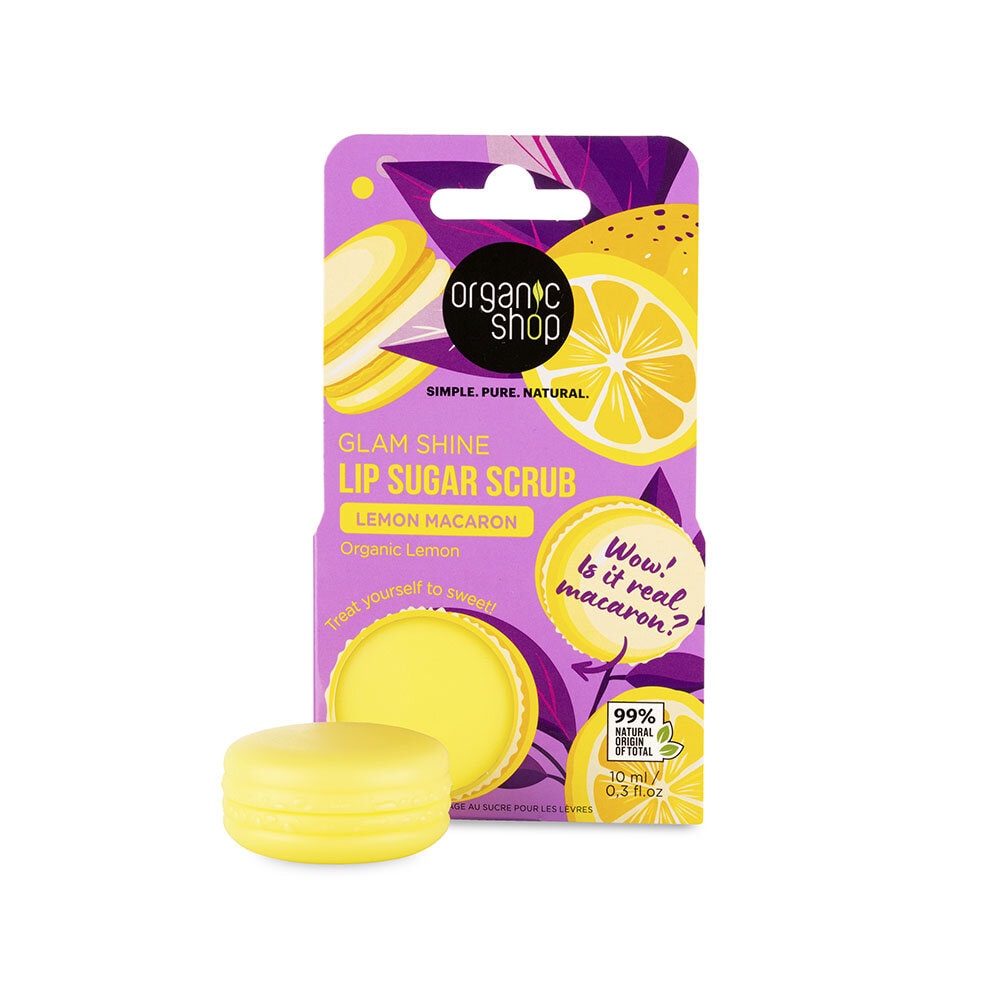 Organic Shop Lemon Macaron Lip Sugar Scrub 10ml