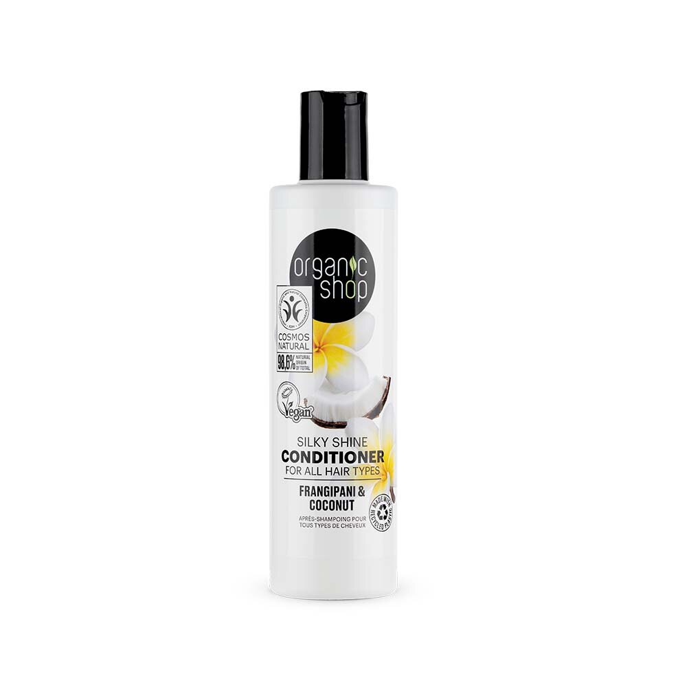 Organic Shop Silky Shine Conditioner For All Hair Types Frangipani and Coconut 280ml