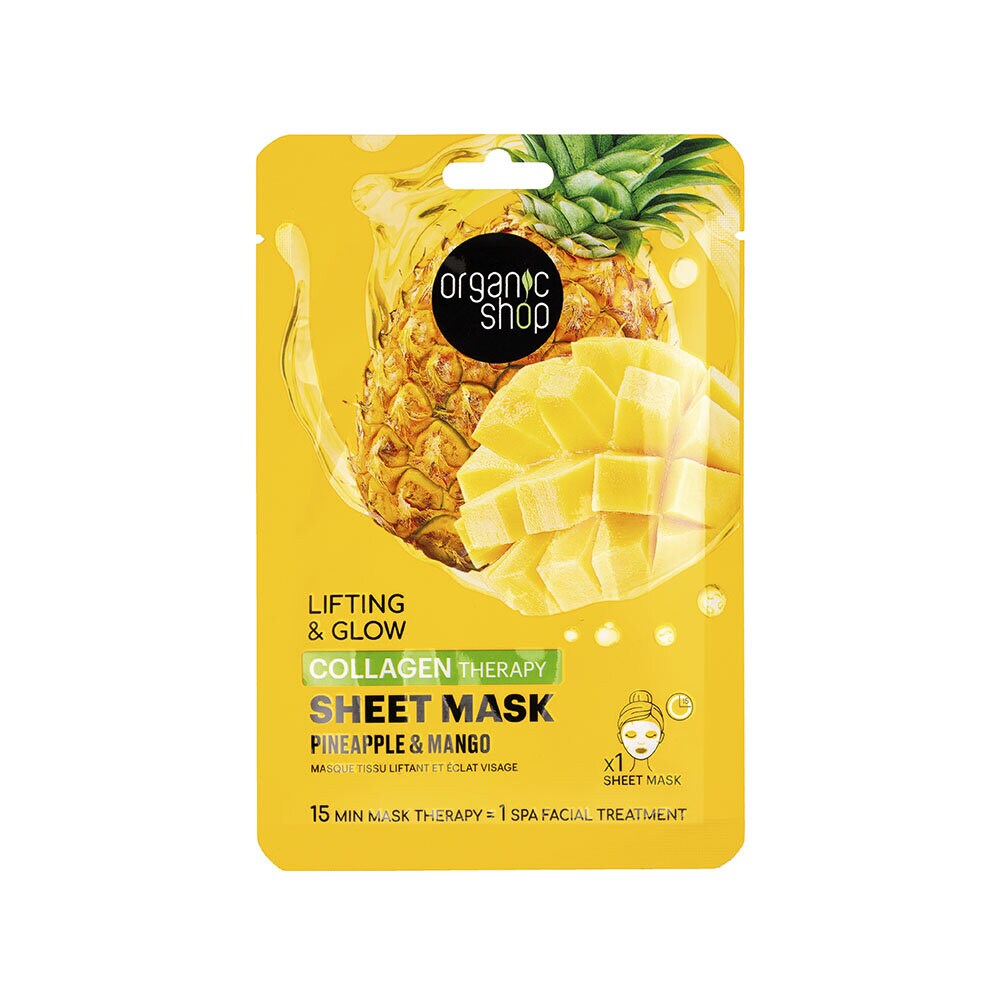 Organic Shop Collagen Therapy Sheet Mask Pineapple & Mango 1st
