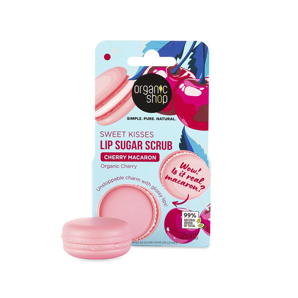 Organic Shop Cherry Macaron Lip Sugar Scrub 10ml