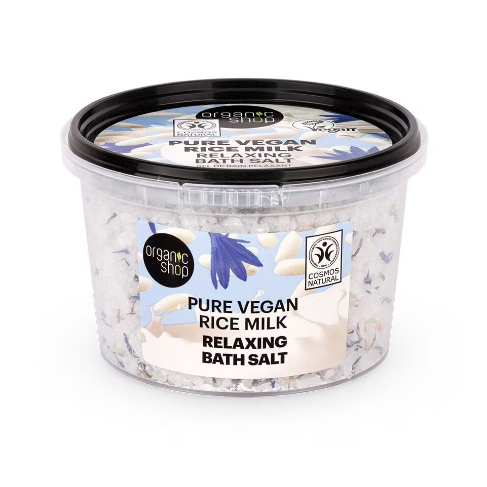 Organic Shop Pure Vegan Rice Milk Relaxing Bath Salt 300g