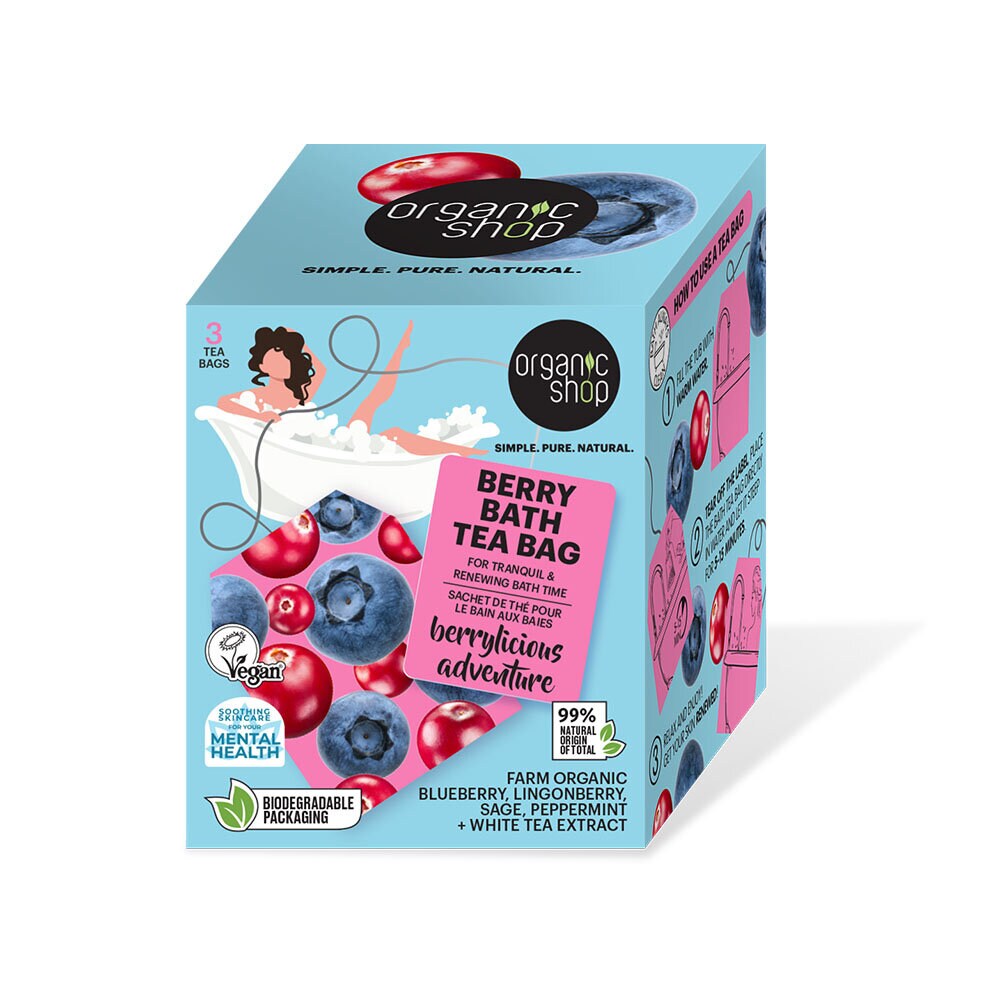 Organic Shop Berry Bath Tea Bag Berryliscious adventure 3 x 50g