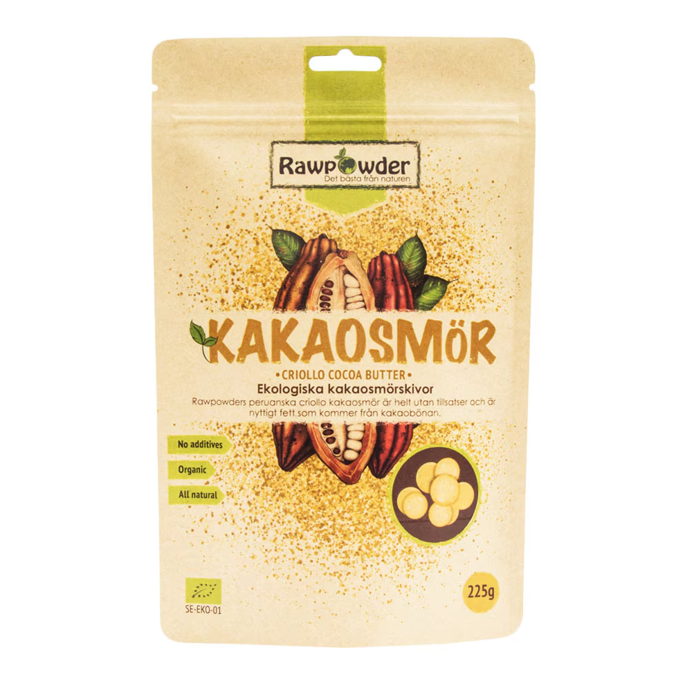 Rawpowder Kakaosmör wafers 225g