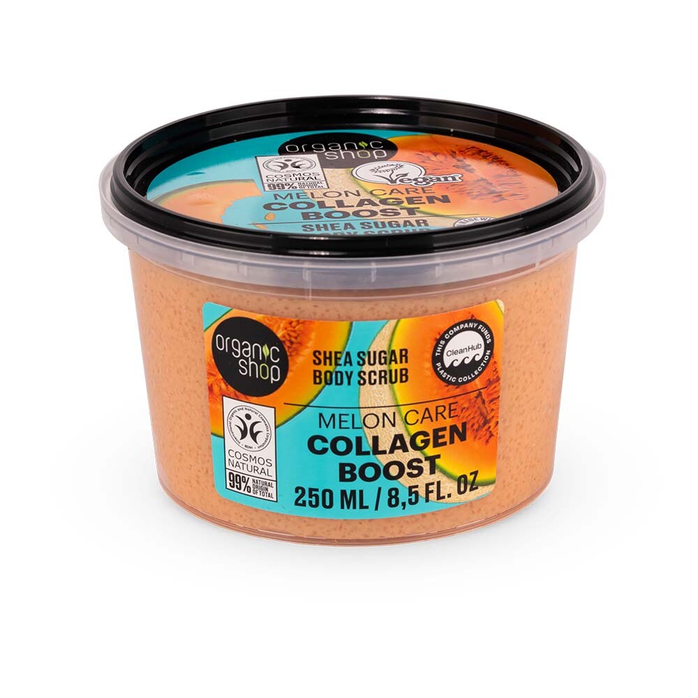 Organic Shop Collagen Boost Shea Sugar Body Scrub Melon Care 250ml