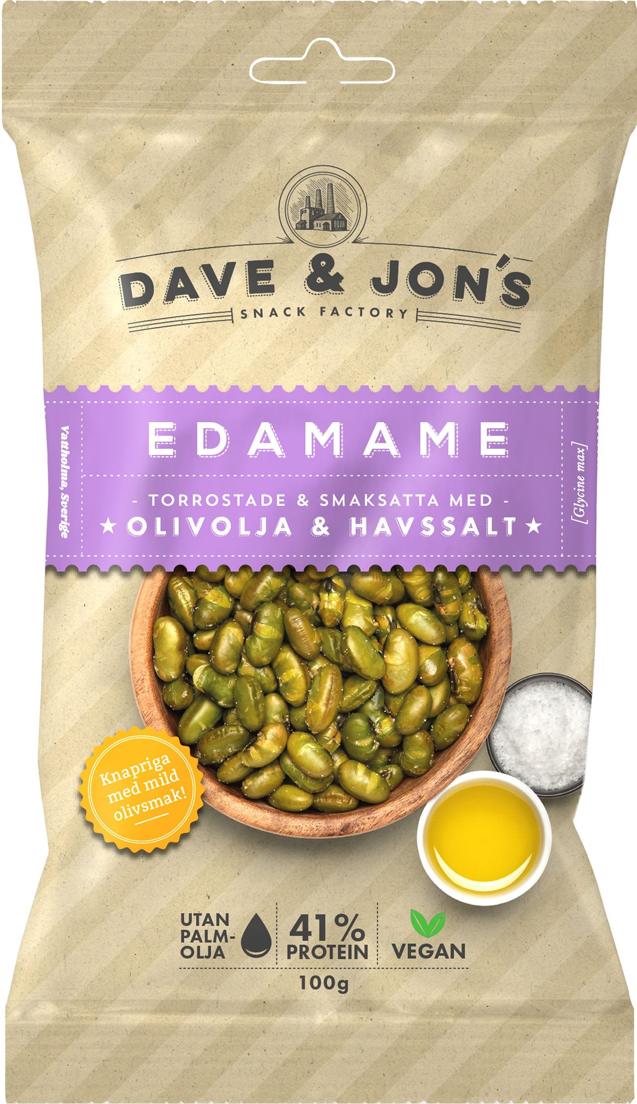 Dave & Jon's Edamame Havssalt & Olivolja 100 g