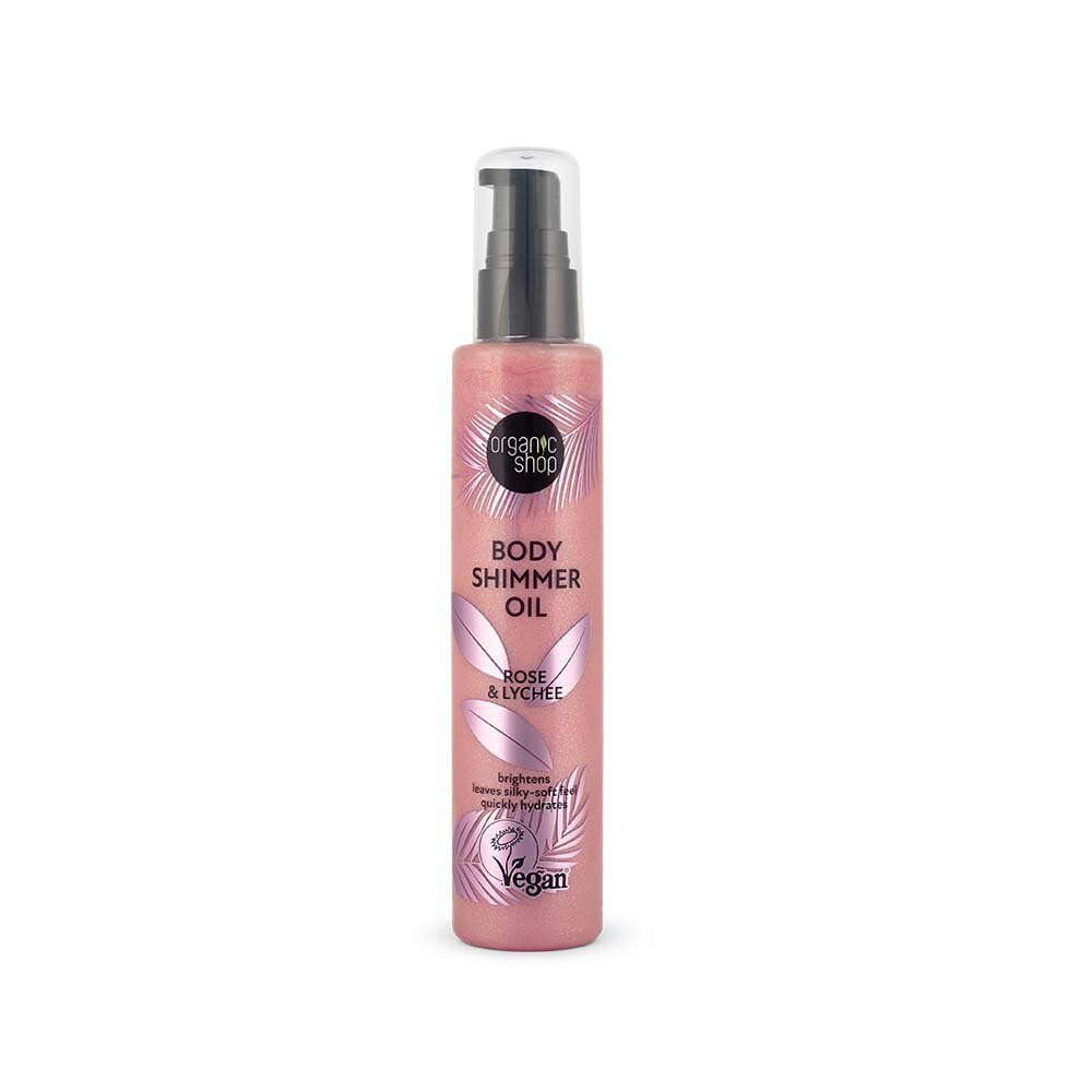 Organic Shop Body Shimmer Oil Rose & Lychee 100ml