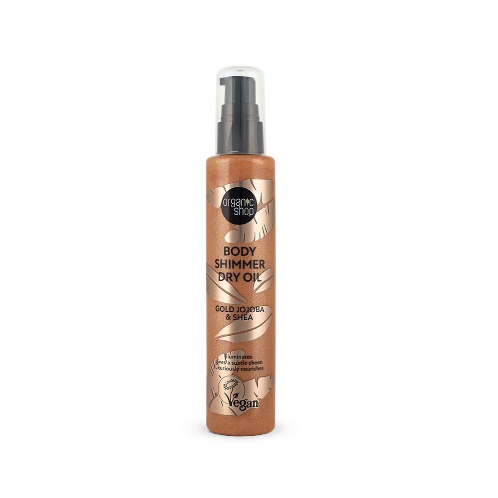 Organic Shop Body Shimmer Dry Oil Gold Jojoba & Shea 100ml