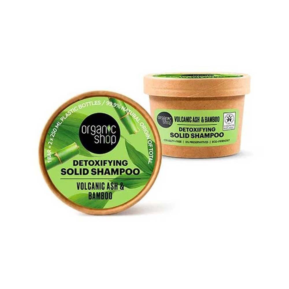 Organic Shop Volumizing solid Shampoo Volcanic ash & Bamboo 60g