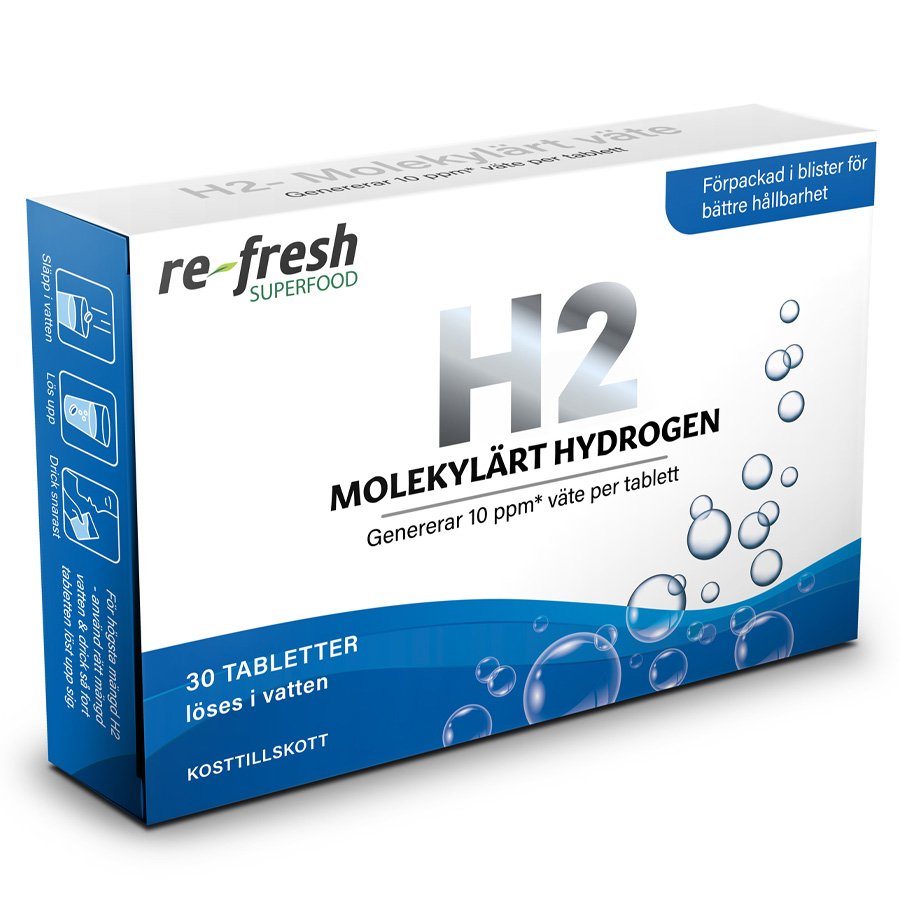 Re-fresh Superfood H2 Molekylärt Hydrogen Väte 30 tabletter