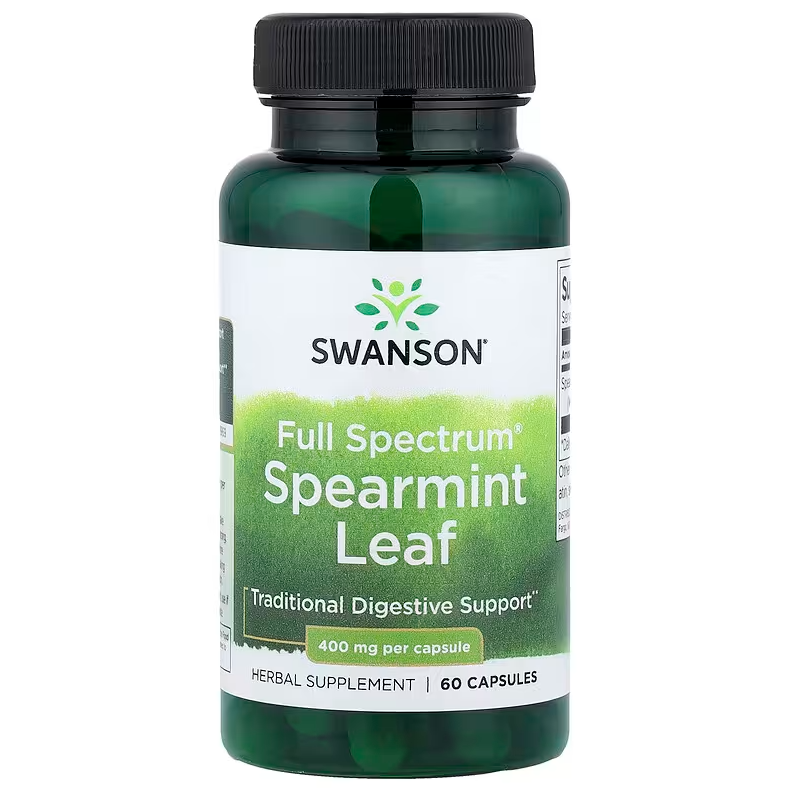 Swanson Fullspektrum® grönmyntablad, 400 mg, 60 kapslar