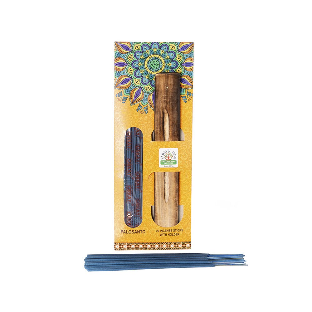 Namaste India Rökelsepinnar med rökelsehållare Palo Santo