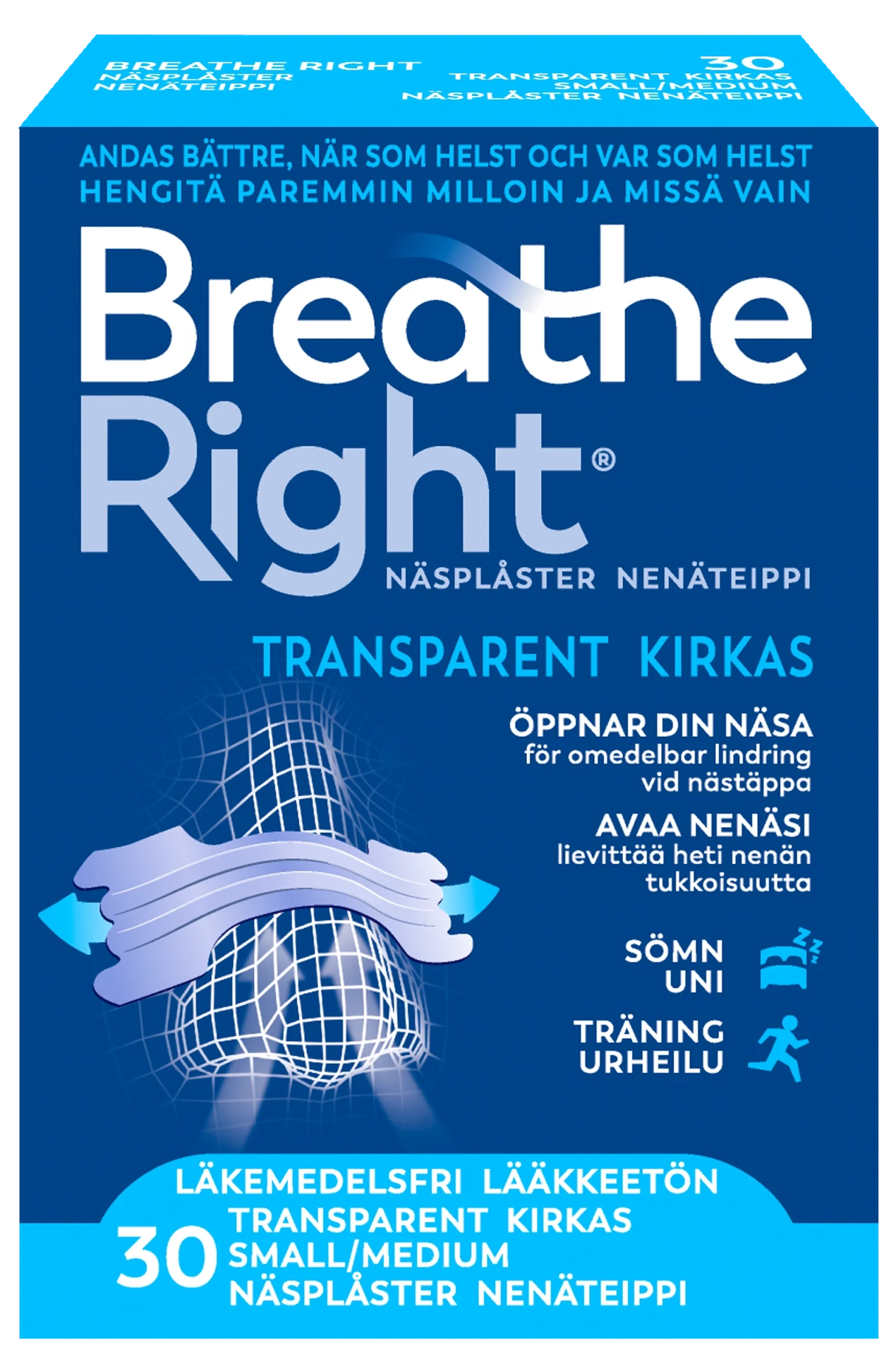 Breathe Right näsplåster Small-Medium 30 st