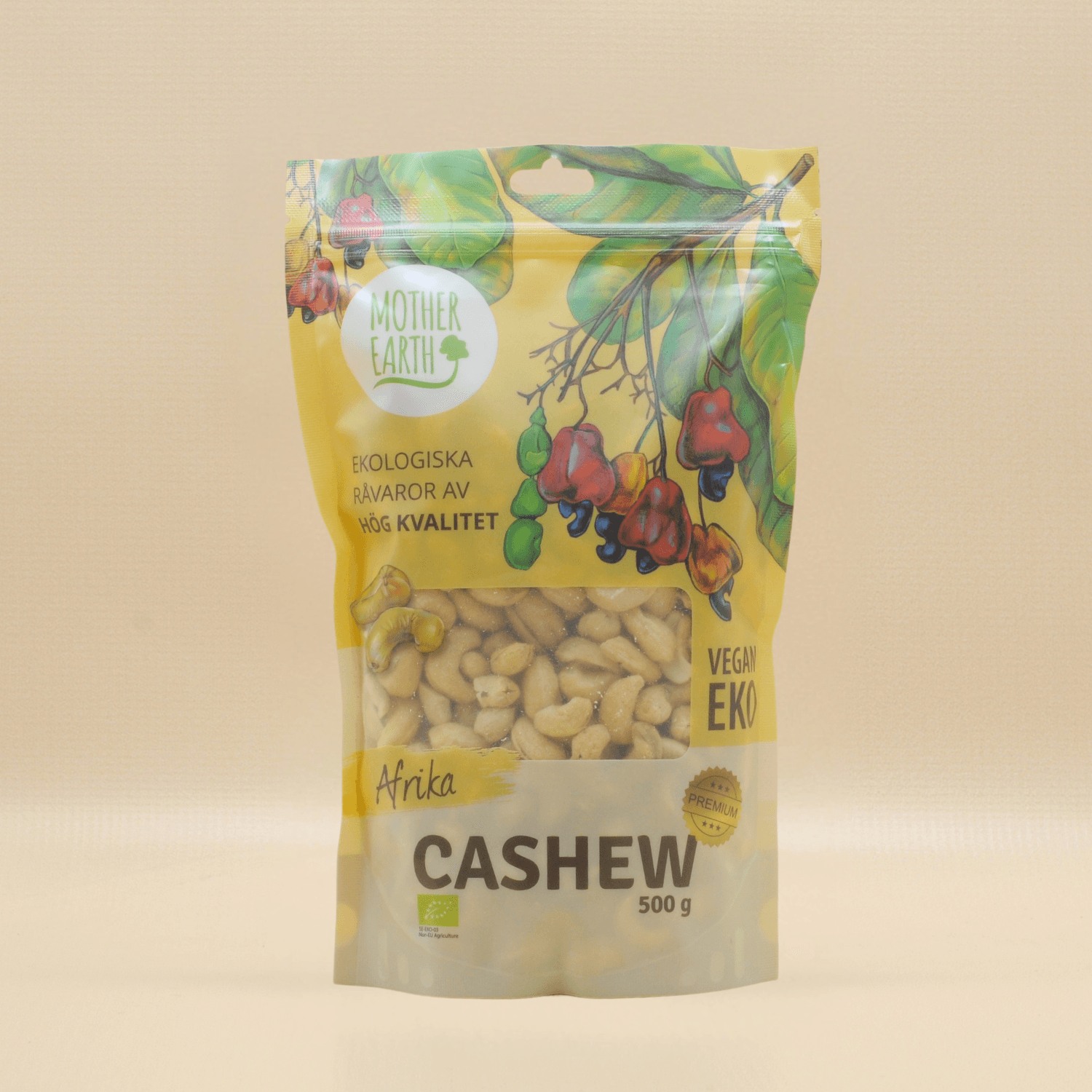 Mother Earth Cashewnötter Hela Premium EKO 500g