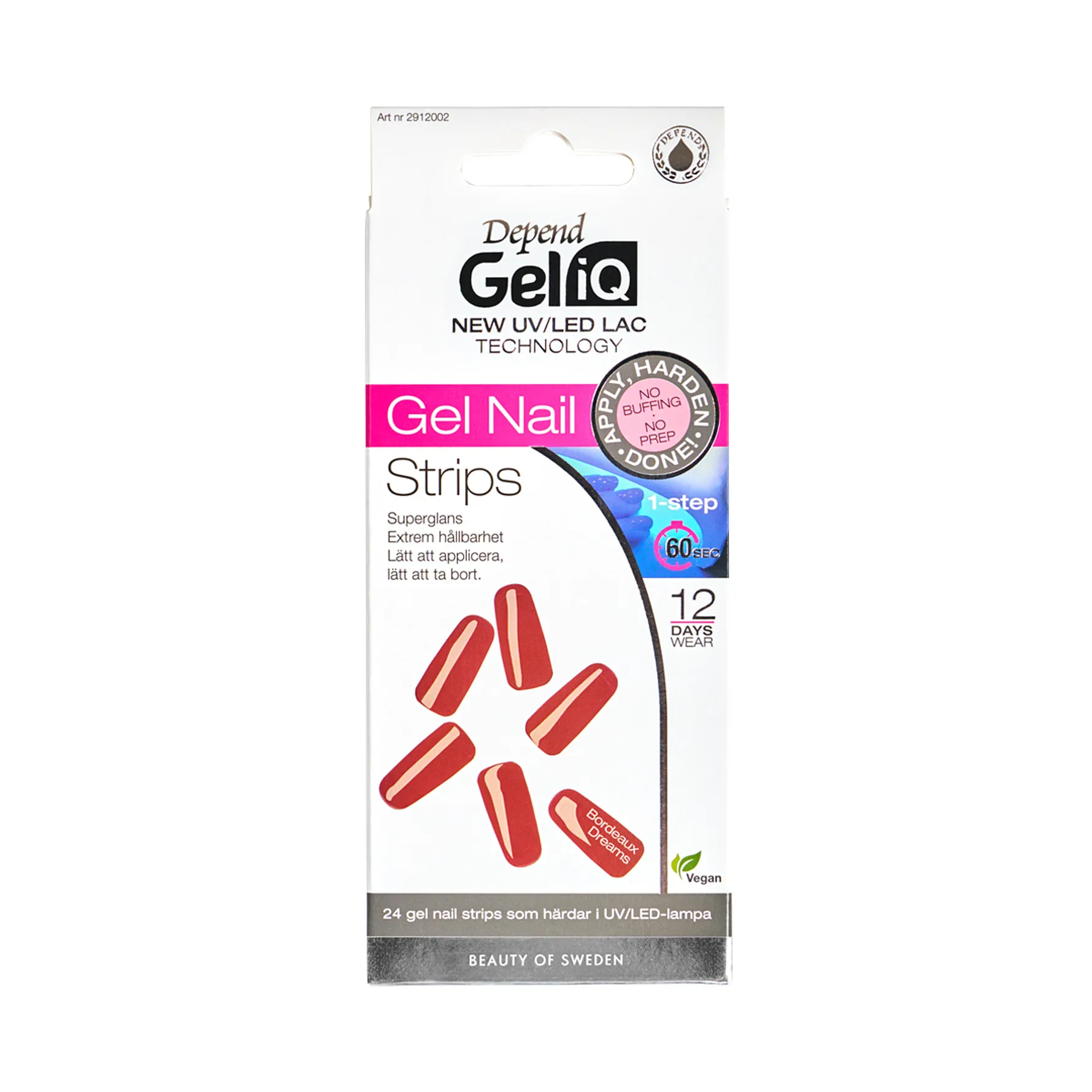 Depend Gel iQ Gel Nail Strips Semi Cured no. 2 Bordeaux dreams
