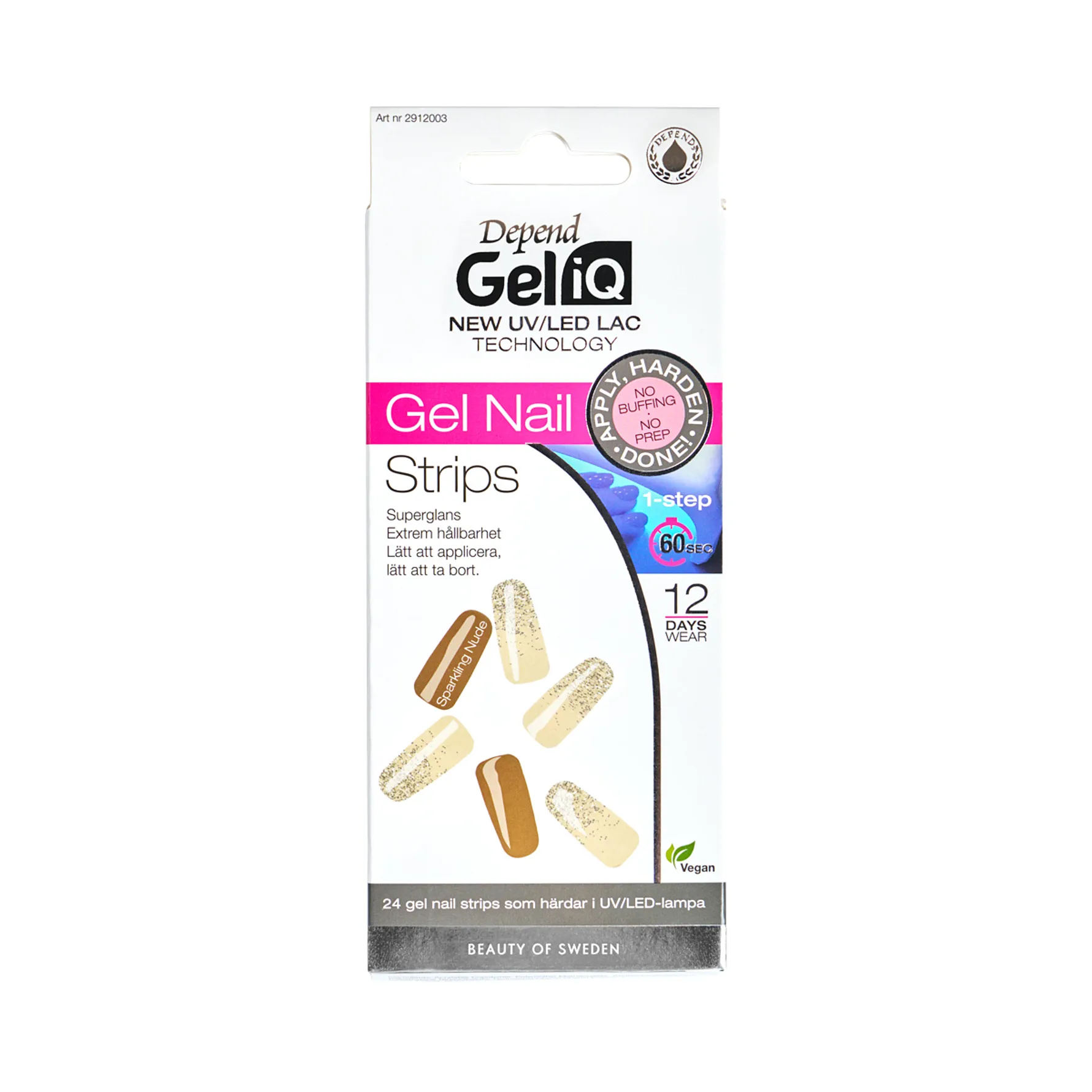 Depend Gel iQ Gel Nail Strips Semi Cured no 3 Sparkling Nude