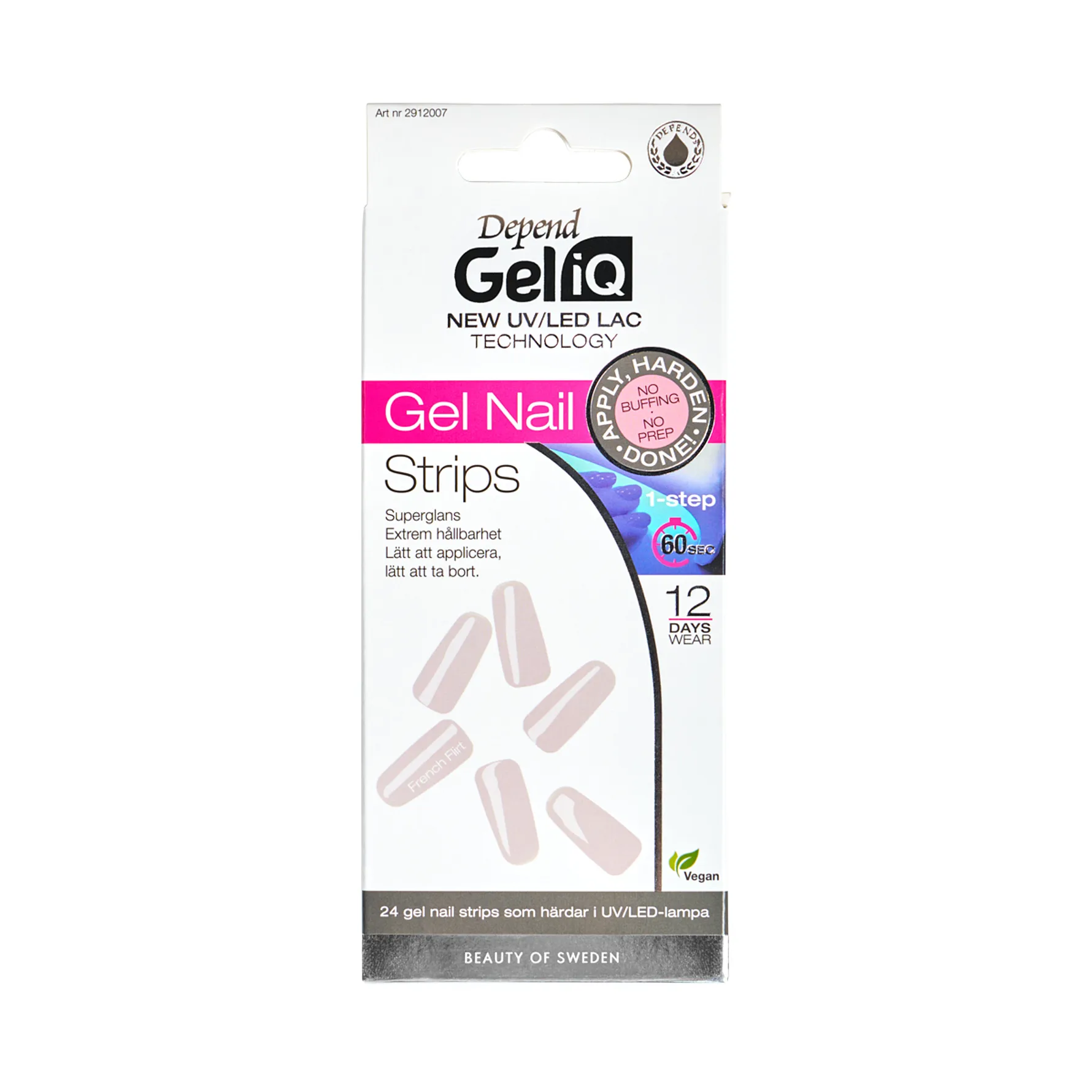 Depend Gel iQ Gel Nail Strips Semi Cured French Flirt