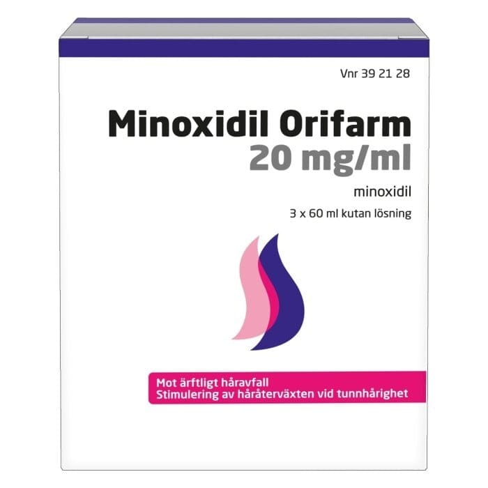 Orifarm Minoxidil, kutan lösning 20 mg/ml 3 x 60 ml
