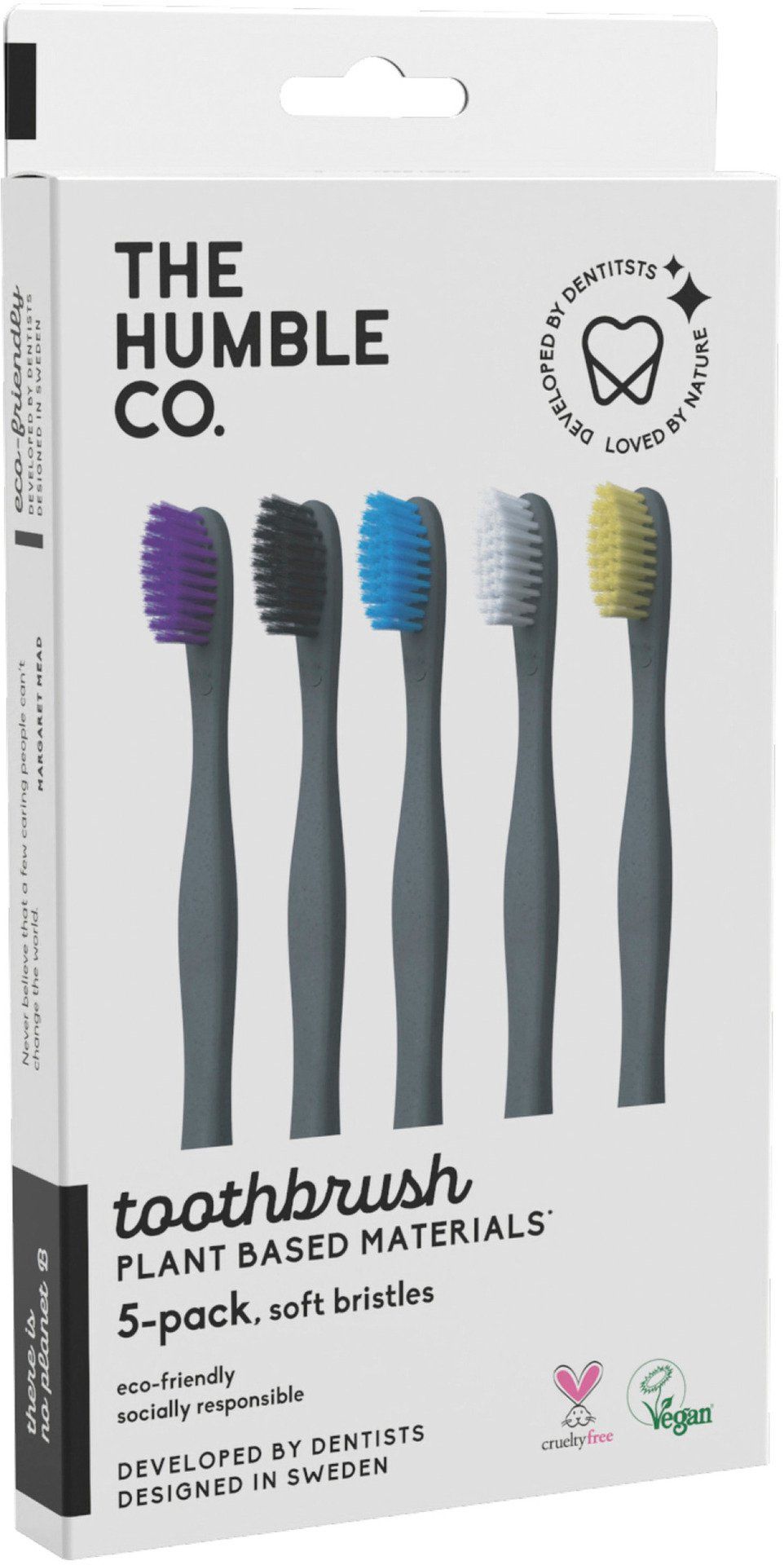 The Humble Co. Växtbaserade Tandborstar 5-pack Extra Mjuk - Blandade färger